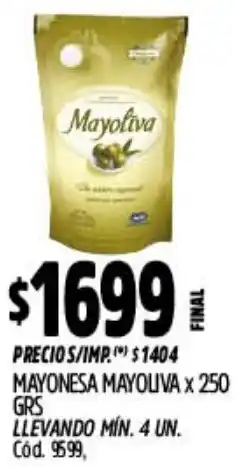 Supermercados Yaguar Mayoliva mayonesa oferta