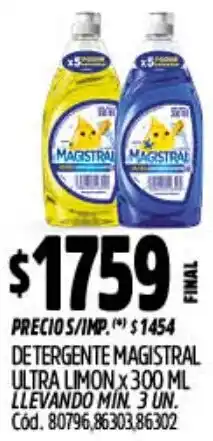 Supermercados Yaguar Magistral detergente ultra limon oferta
