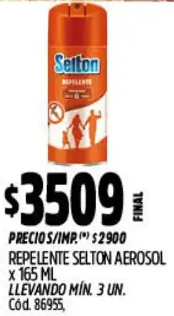 Supermercados Yaguar Selton repelente aerosol oferta