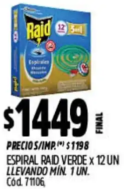 Supermercados Yaguar Raid espiral verde oferta