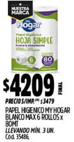 Supermercados Yaguar My hogar papel higienico blanco max oferta