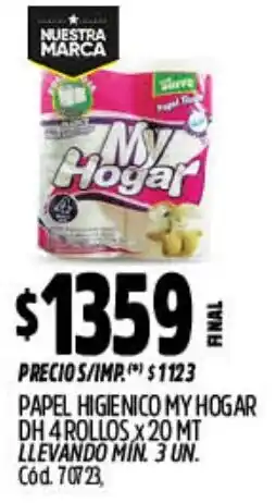 Supermercados Yaguar My hogar papel higienico dh oferta