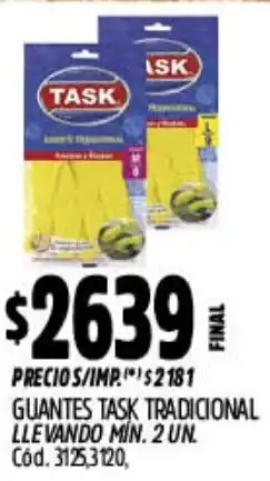 Supermercados Yaguar Task guantes tradicional oferta