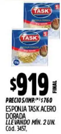 Supermercados Yaguar Task esponja acero dorada oferta