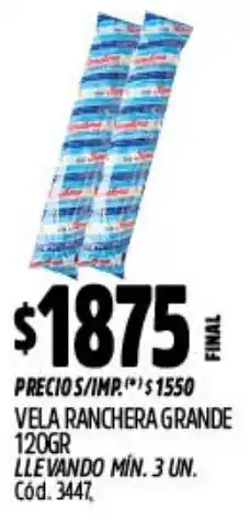 Supermercados Yaguar Ranchera vela grande oferta