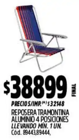 Supermercados Yaguar Reposera tramontina aluminio oferta