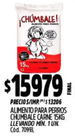 Supermercados Yaguar Chumbale alimento para perros carne oferta