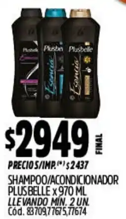 Supermercados Yaguar Plusbelle shampoo/acondicionador oferta