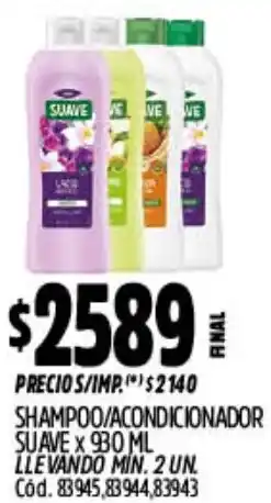 Supermercados Yaguar Suave shampoo/acondicionador oferta