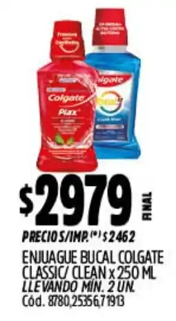 Supermercados Yaguar Colgate enjuague bucal classic/ clean oferta