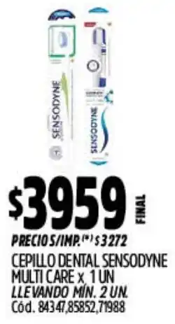 Supermercados Yaguar Sensodyne cepillo dental multi care oferta