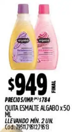 Supermercados Yaguar Algabo quita esmalte oferta
