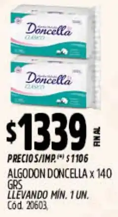 Supermercados Yaguar Doncella algodon oferta