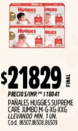 Supermercados Yaguar Huggies pañales supreme care jumbo oferta