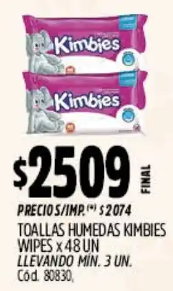 Supermercados Yaguar Kimbies toallas humedas wipes oferta