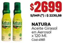 Diarco Natura aceite girasol en aerosol oferta