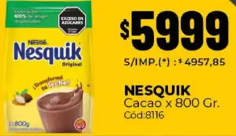Diarco Nesquik cacao oferta