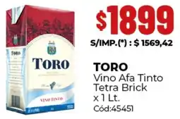 Diarco Toro vino afa tinto tetra brick oferta
