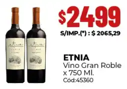 Diarco Etnia vino gran roble oferta