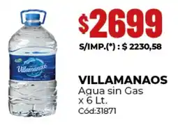 Diarco VILLAMANAOS Agua sin Gas oferta