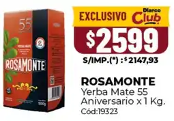 Diarco Rosamonte yerba mate 55 aniversario oferta