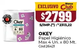 Diarco Okey papel higiénico max oferta