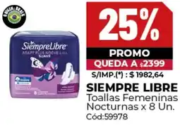 Diarco Siempre libre toallas femeninas nocturnas oferta