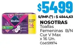 Diarco Nosotras toallas femeninas b/n cur v max oferta