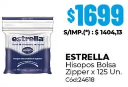 Diarco Estrella hisopos bolsa zipper oferta