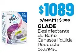 Diarco Glade desinfectante de baño canasta líquida repuesto oferta