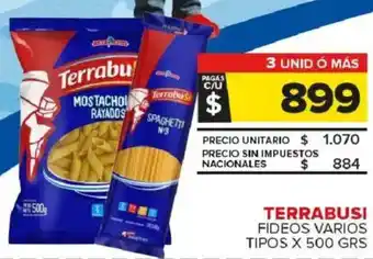 Terrabusi fideos varios tipos