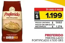 Carrefour Maxi Preferido pan rallado fortificado oferta
