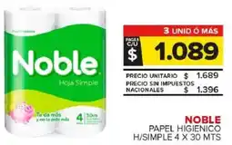 Carrefour Maxi Noble papel higienico h/simple oferta