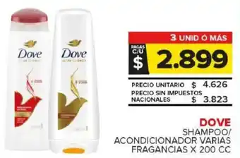 Dove shampoo/ acondicionador varias fragancias