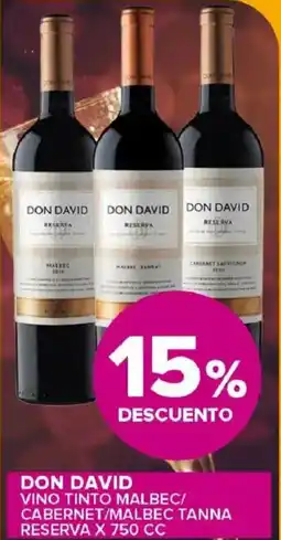 Carrefour Maxi Don david vino tinto malbec/ cabernet/malbec tanna reserva oferta