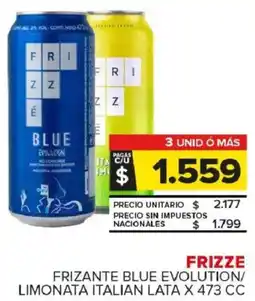 Carrefour Maxi Frizze frizante blue evolution/ limonata italian lata oferta