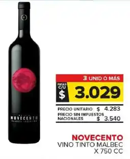 Carrefour Maxi Novecento vino tinto malbec oferta