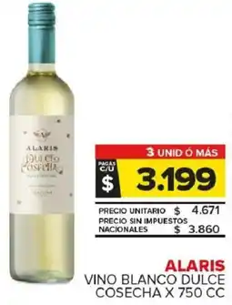 Carrefour Maxi Alaris vino blanco dulce cosecha oferta