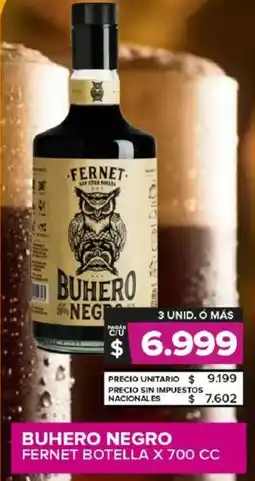 Carrefour Maxi Buhero negro fernet botella oferta