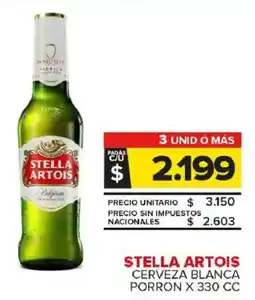 Carrefour Maxi Stella artois cerveza blanca porron oferta