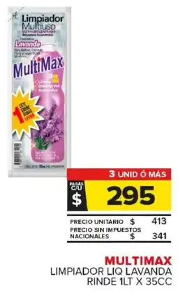 Carrefour Maxi Multimax limpiador liq lavanda rinde oferta