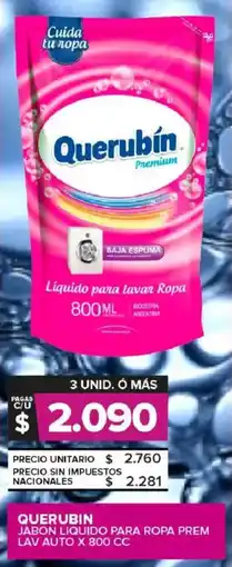 Carrefour Maxi Querubin jabon liquido para ropa prem lav auto oferta