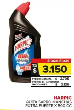 Carrefour Maxi Harpic quita sarro manchas extra fuerte oferta