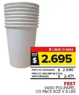 Carrefour Maxi Fest vaso polipapel co pack oferta