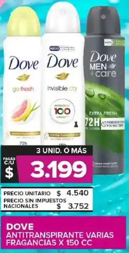 Carrefour Maxi Dove antitranspirante varias fragancias oferta