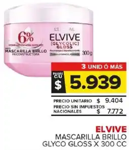 Carrefour Maxi Elvive mascarilla brillo glyco gloss oferta