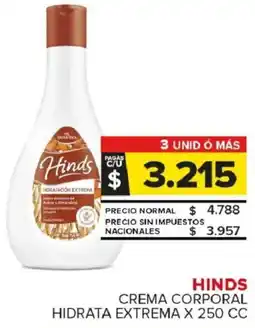 Carrefour Maxi Hinds crema corporal hidrata extrema oferta