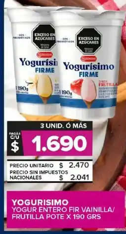 Carrefour Maxi Yogurisimo yogur entero fir vainilla/ frutilla pote oferta