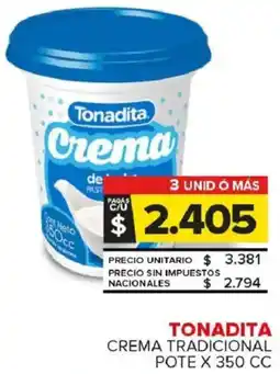 Carrefour Maxi Tonadita crema tradicional pote oferta