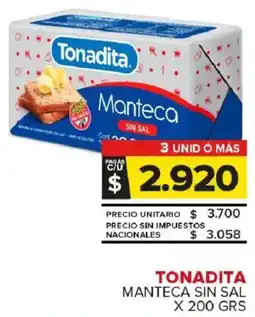 Carrefour Maxi Tonadita manteca sin sal oferta